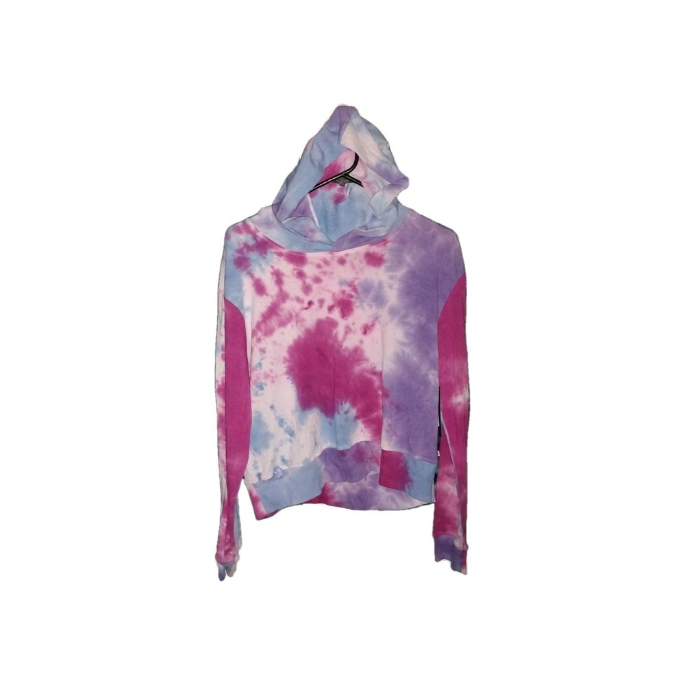 MARIKA Womens L Hoodie Festival Fuschia Crystal Tie- Dye 95% Cotton Knit, Short